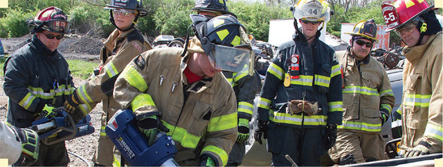 French firemen hazing a juvenile trainee
